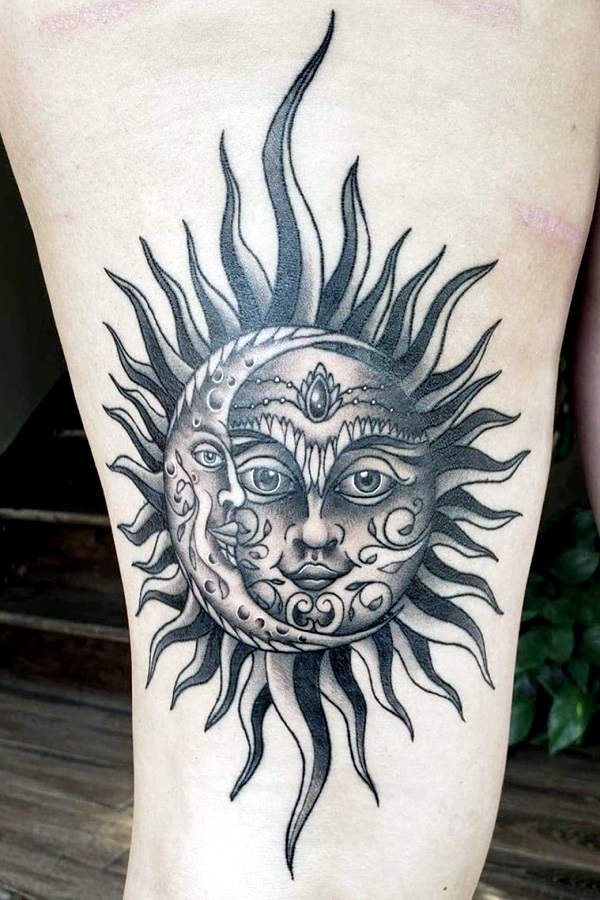 Yorick black and grey sun skull snake tattoo by YorickTattoo on DeviantArt