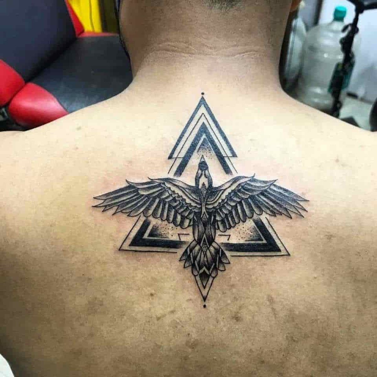 Bald Eagle Family Crest Back Piece Color Tattoo by Angela Leaf TattooNOW