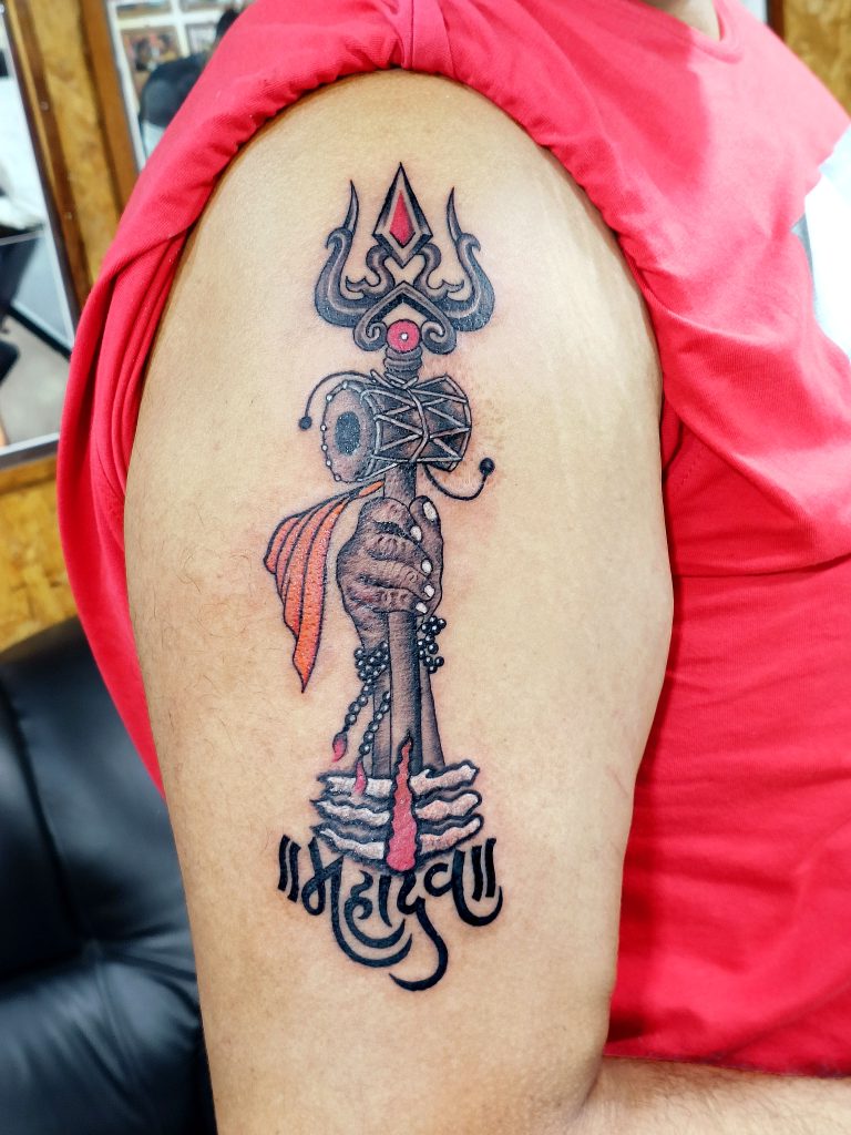 Trishul Tattoo by Best Tattoo Artist in Goa | Gupta Tattoo Goa